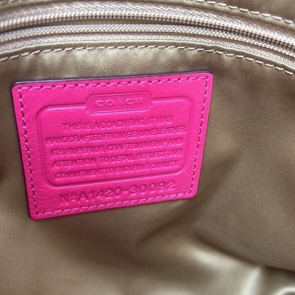 Coach 30092 Madison Embossed Leather Georgie Shoulder Satchel in Pink Ruby - Picture 14 of 16